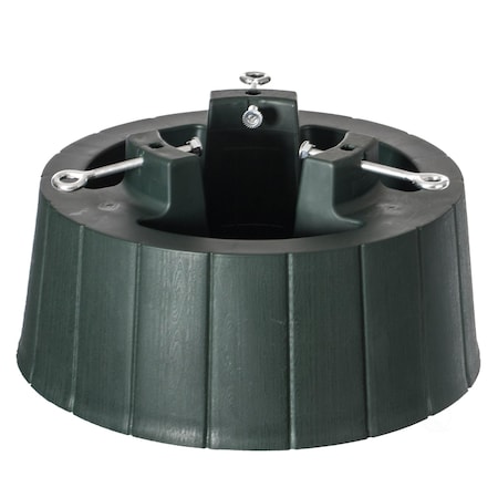 Gardenised Green Plastic Christmas Tree Stand With Screw Fastener QI003953